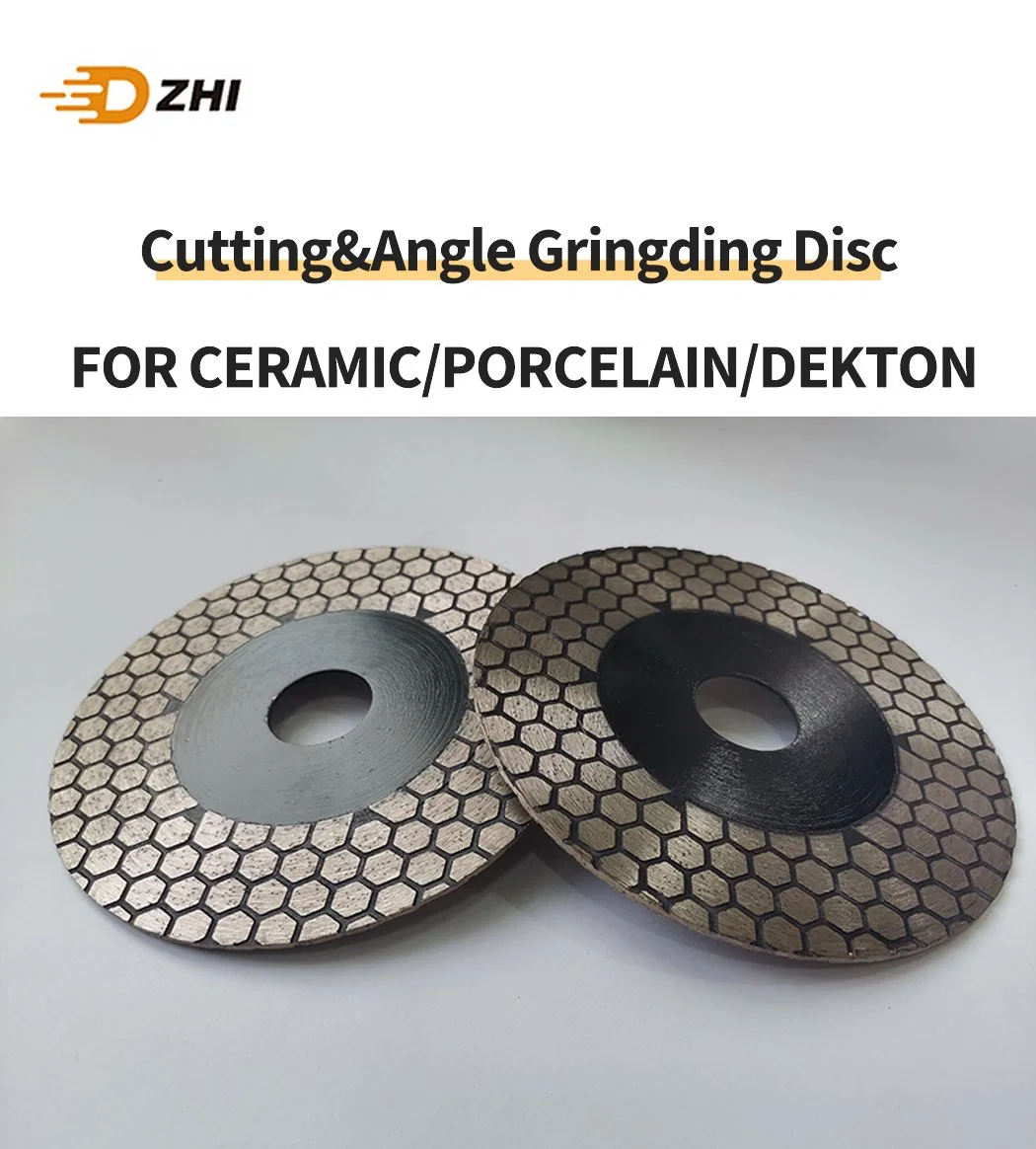 China Factory Hexagon Turbo 115mm 125mm 2 in 1 Dual-Purpose Cutting-Angle Grinding Mitering Disc for Cutting Ceramic/Porcelain /Dekton Tiles Diamond Saw Blade
